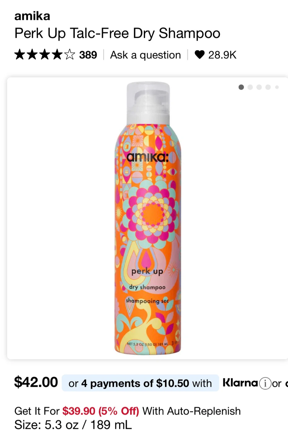 Amika Perk Up Dry Shampoo 5.3 oz - photo 2