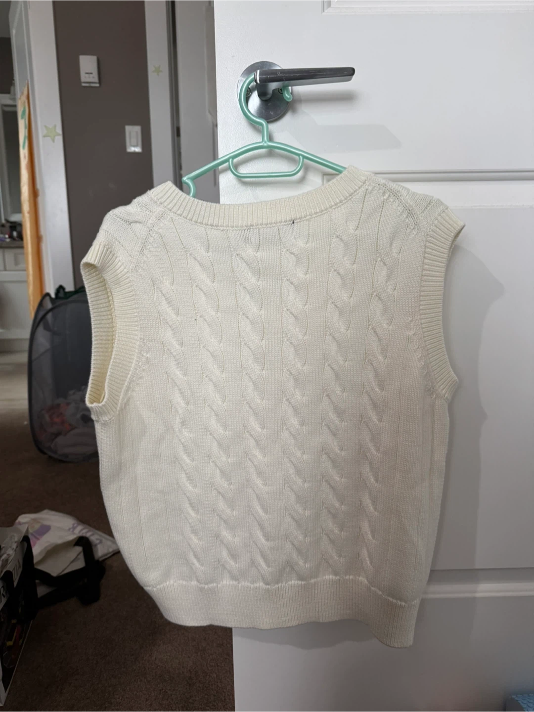 Polo Walk Cream Cable Knit Sweater Vest - Small - photo 2