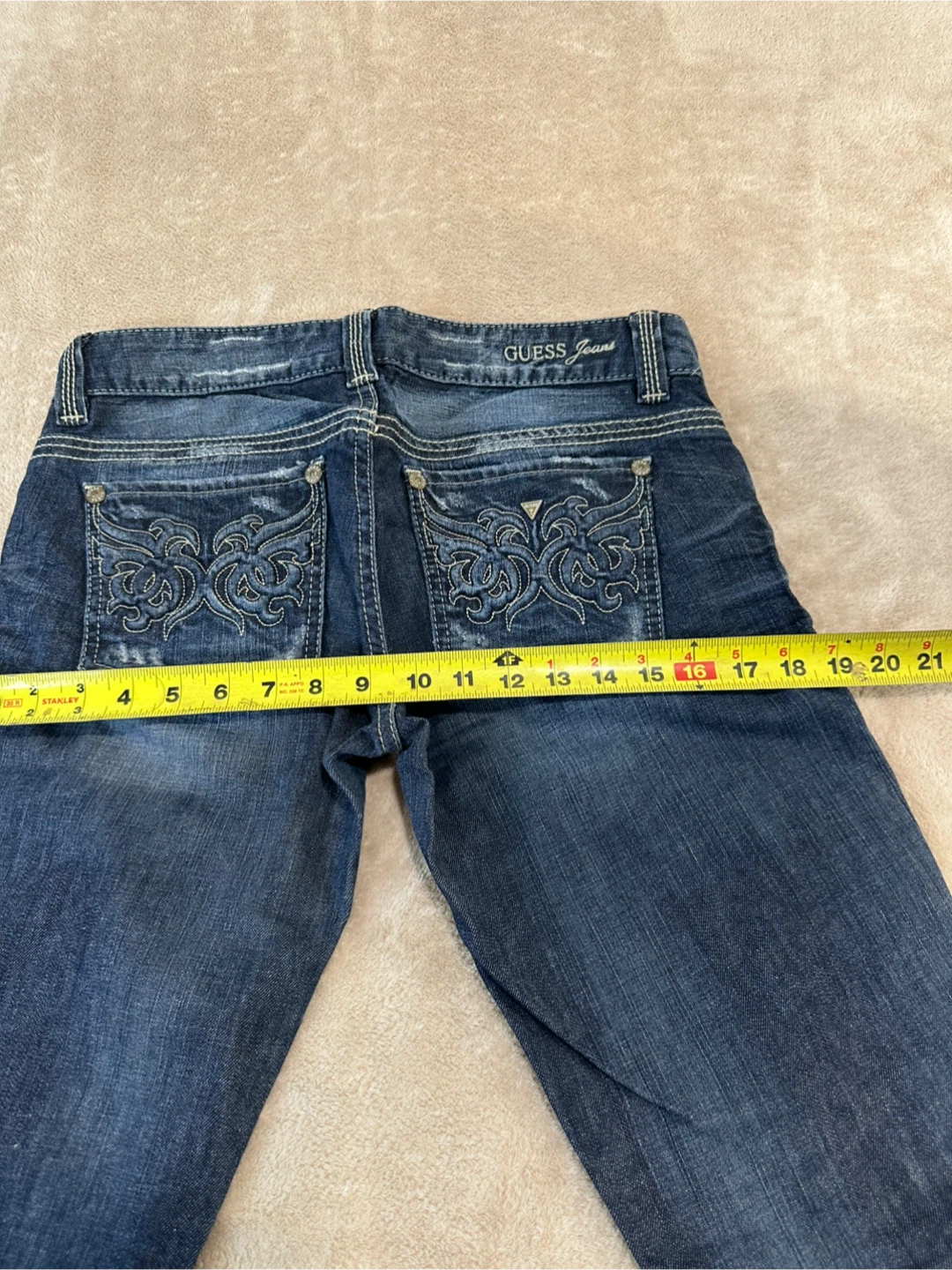 GUESS Jeans Size 30 Dark Wash Embellished Pocket Denim