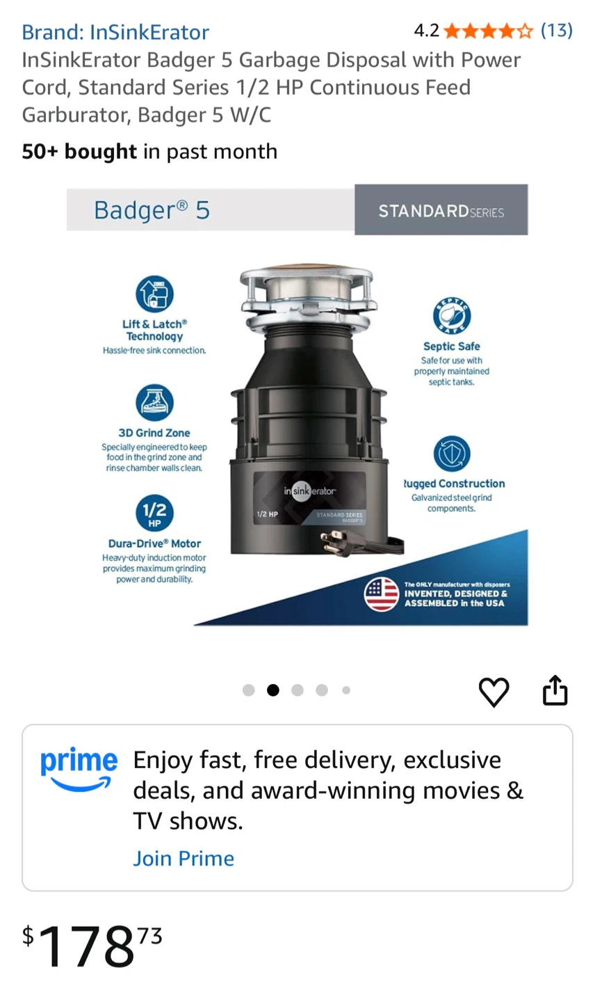 InSinkErator Badger 5 1/2 HP Garbage Disposal - photo 5