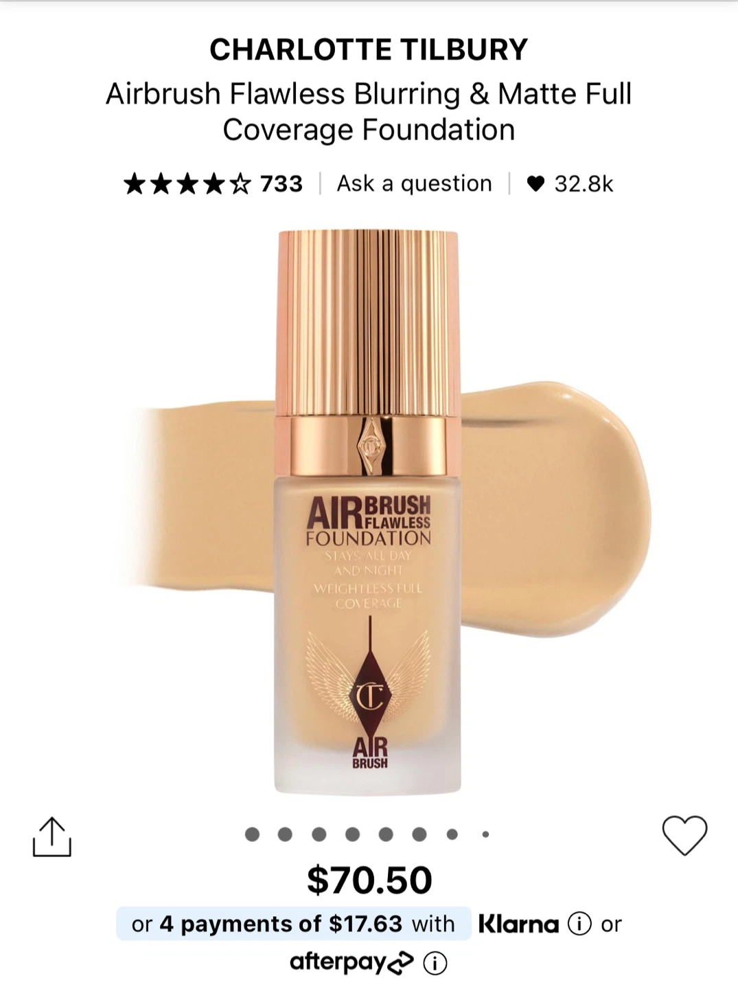 Charlotte Tilbury Airbrush Flawless Foundation 3 Cool
