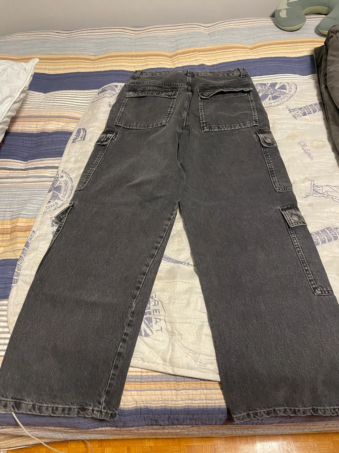 ZARA Zipper Cargo Pocket Pants Denim Jeans 5585/400/800 us32 - photo 3
