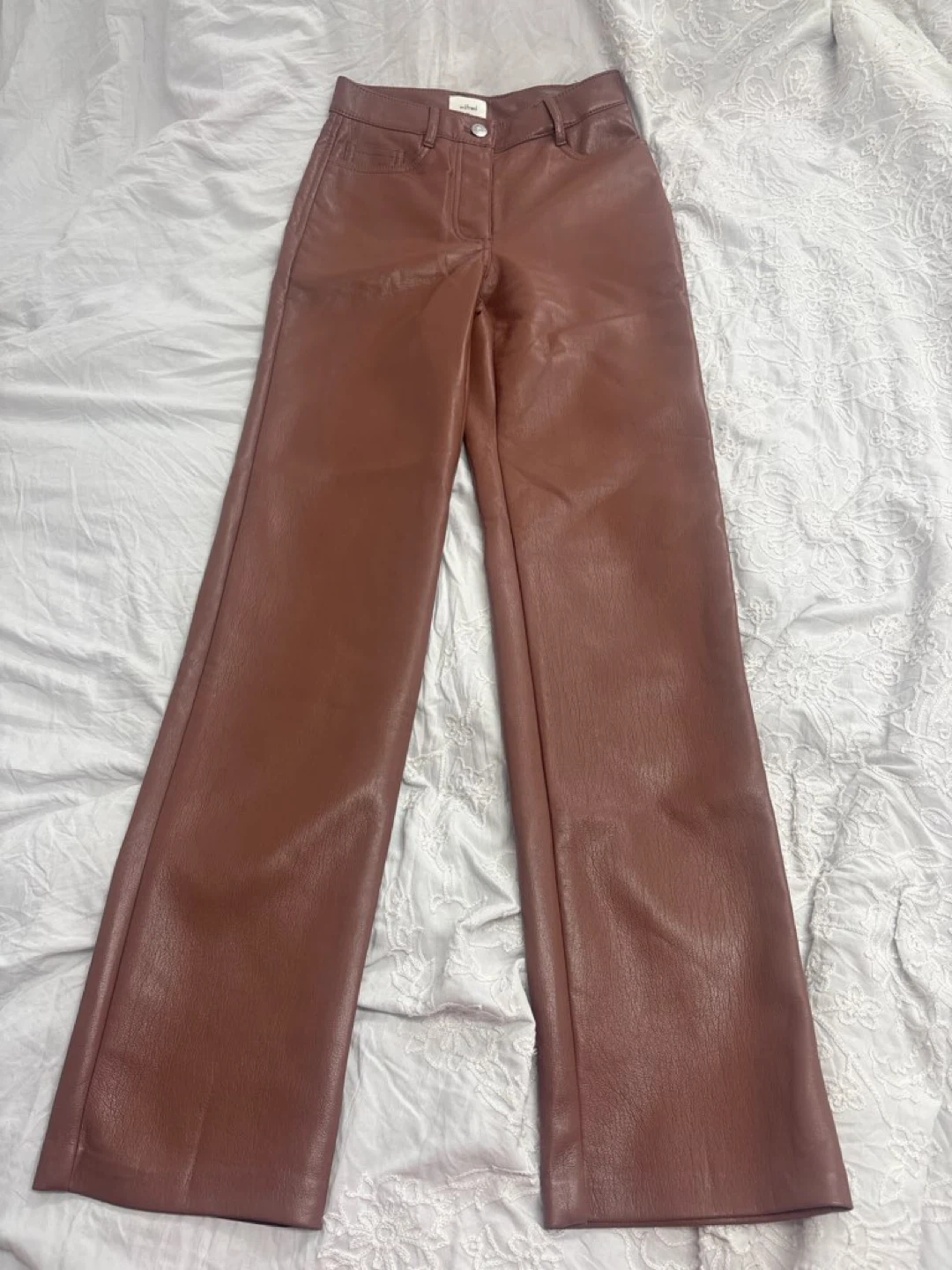 Wilfred Faux Leather Pants - Brown - Size 00
