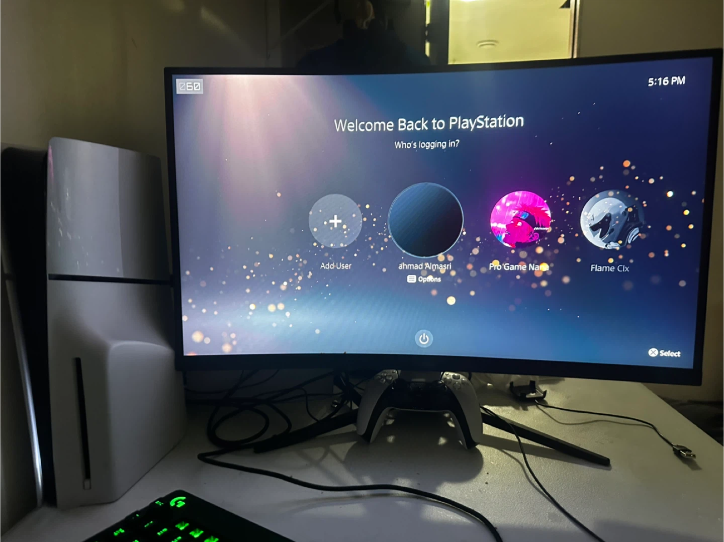 PlayStation 5 Console with Controller and Monitor
