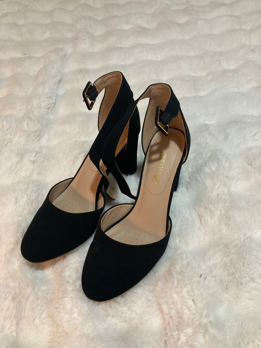 Dream Pairs Black Suede Ankle Strap Heels