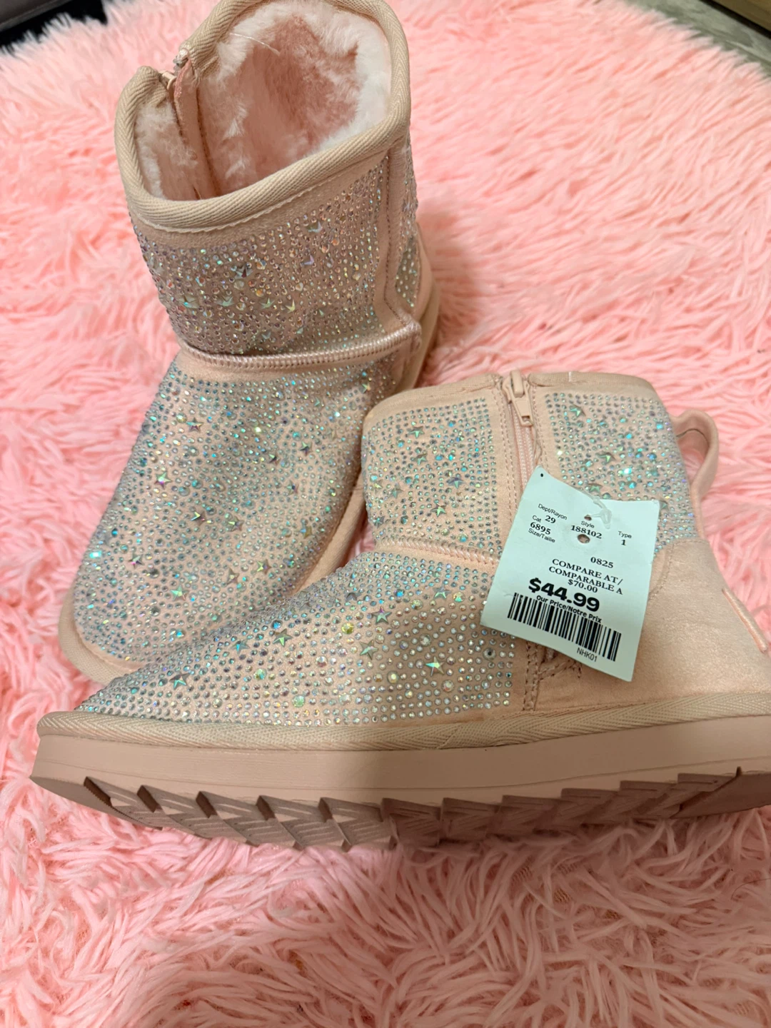 Pink Bling Winter Boots Size 4 - photo 3