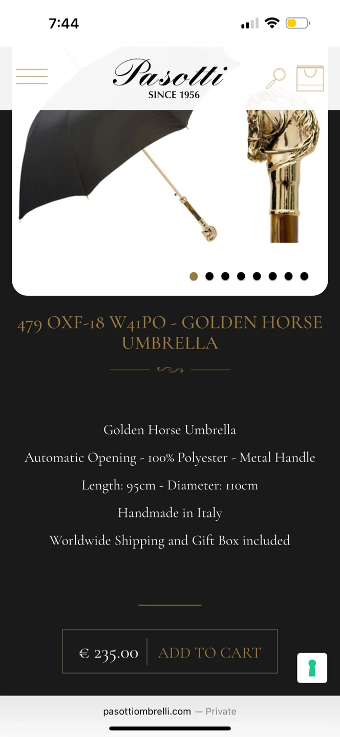 Pasotti Golden Horse Umbrella