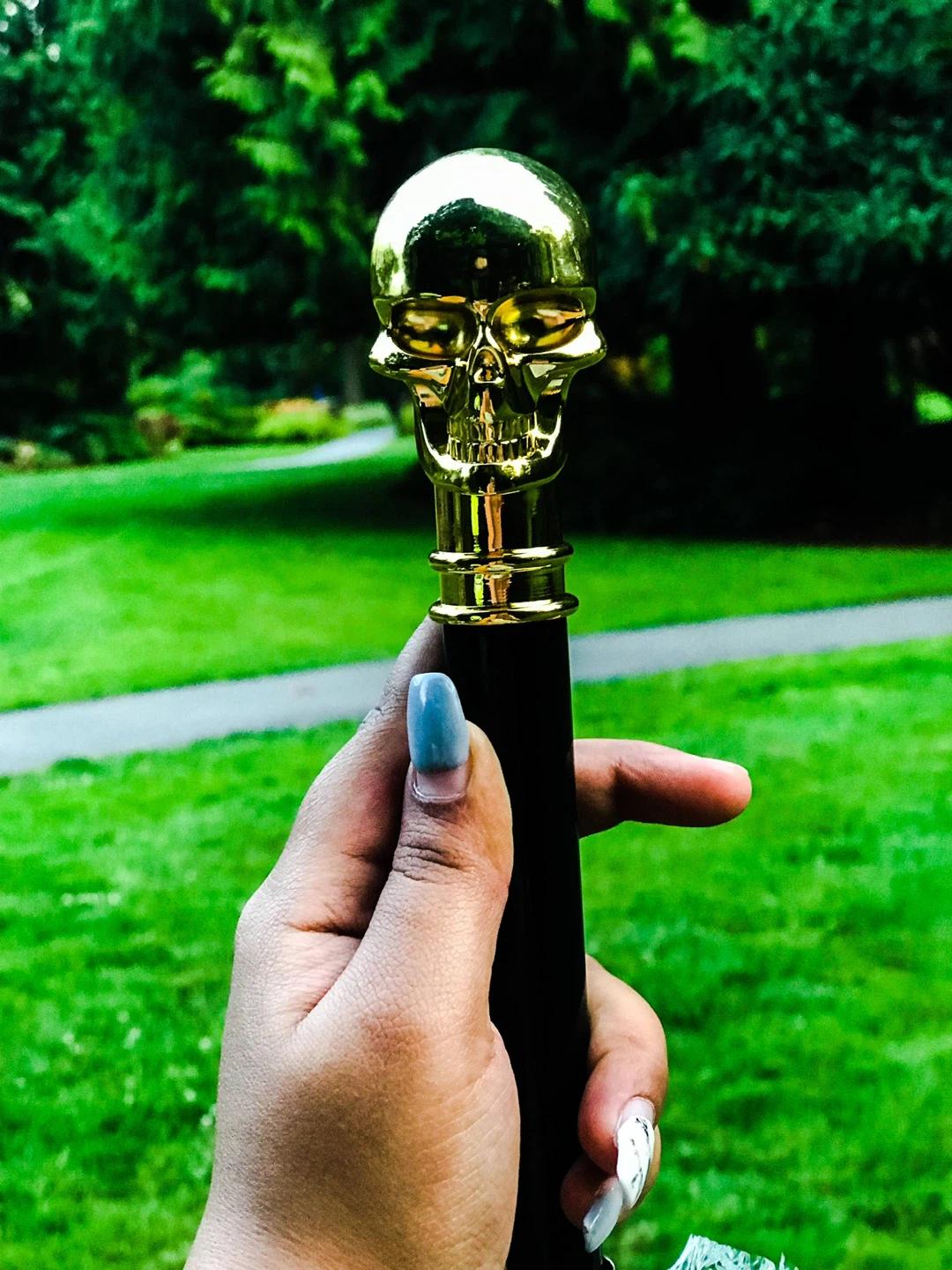 Pasotti Gold Skull Umbrella