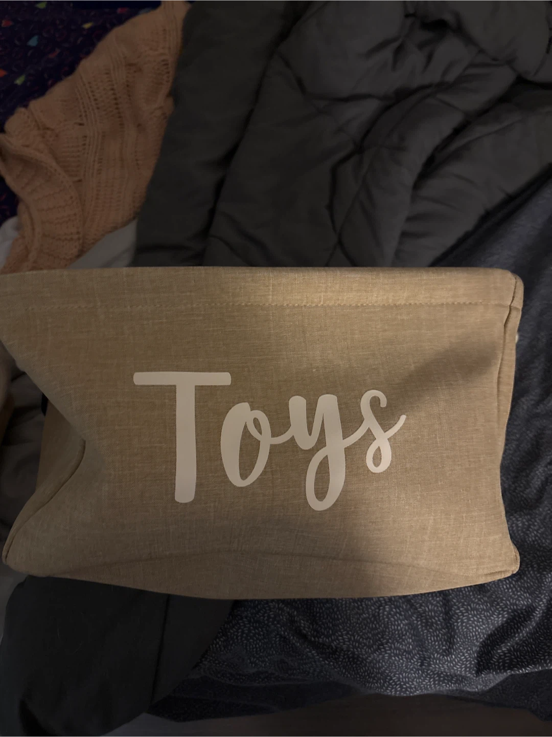 2 Fabric Storage Bin with 'Toys' Label - photo 2