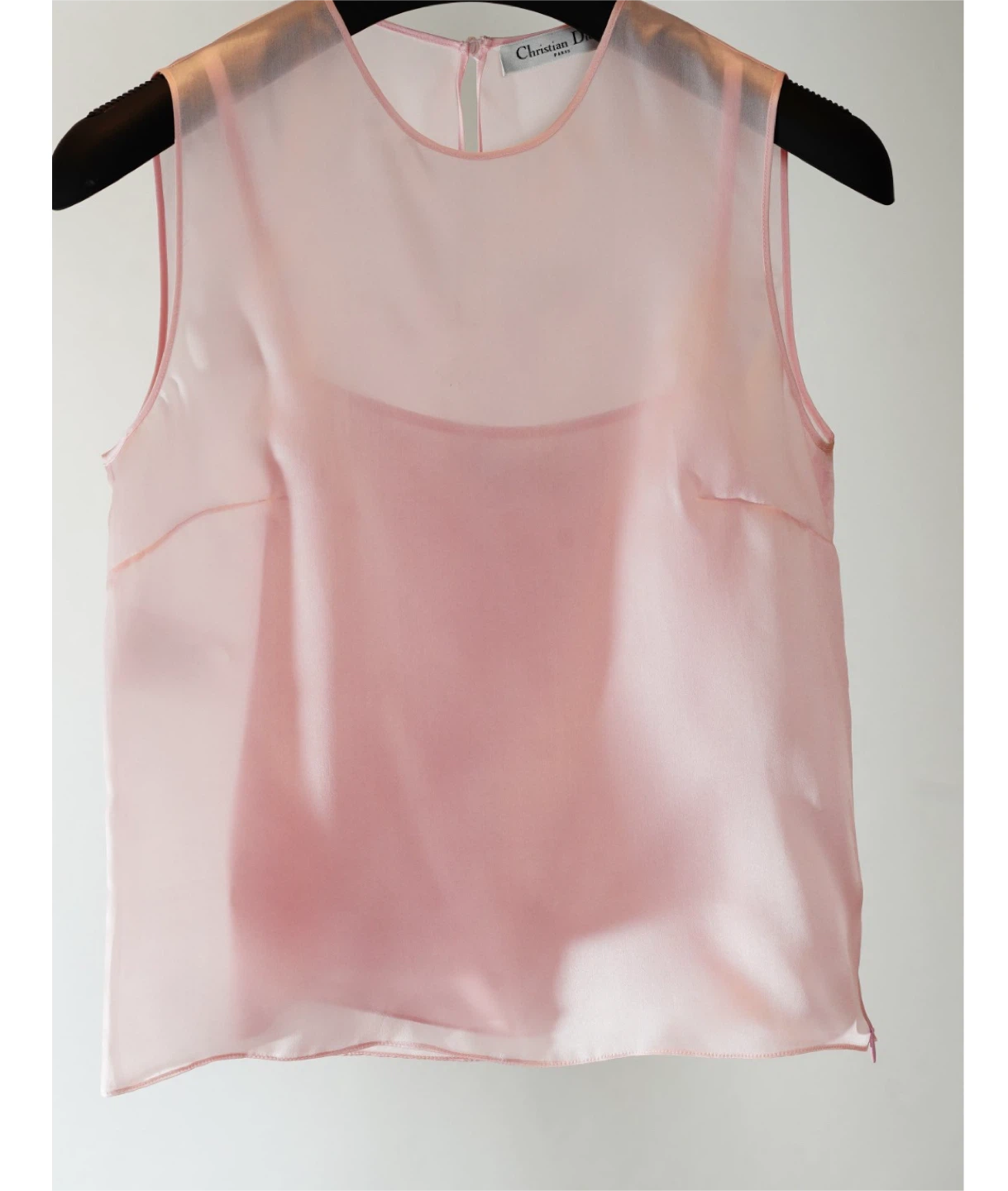 Christian Dior Pink Silk Sleeveless Top - Size 8