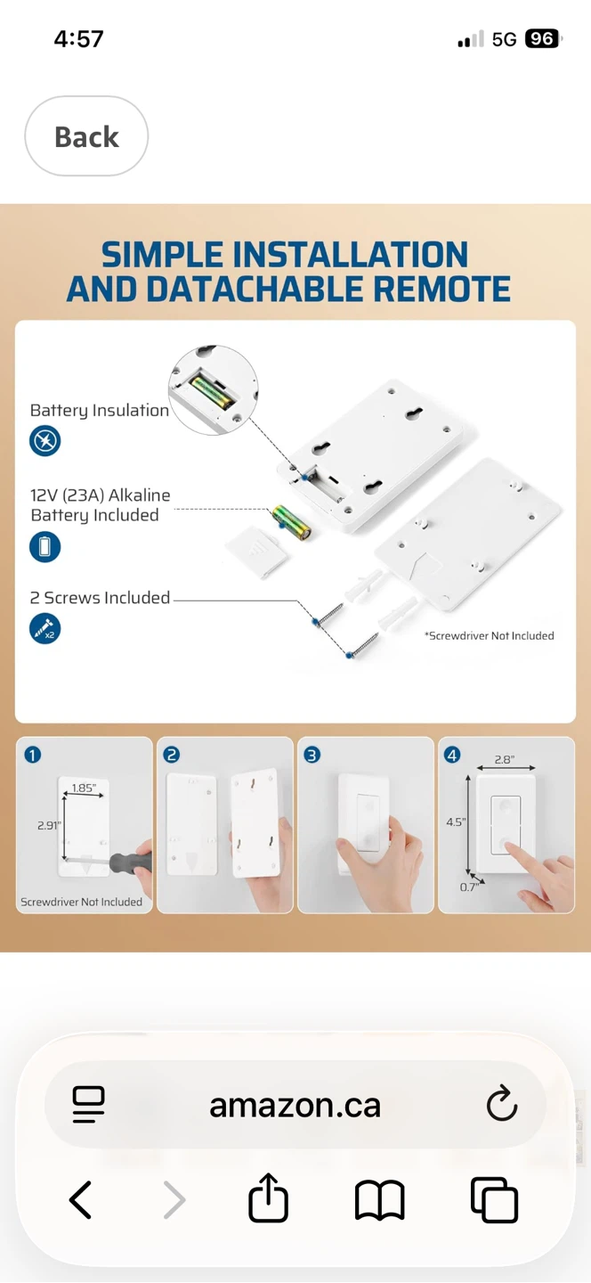 Jewenwils Remote Control Outlet with Detachable Remote - photo 5