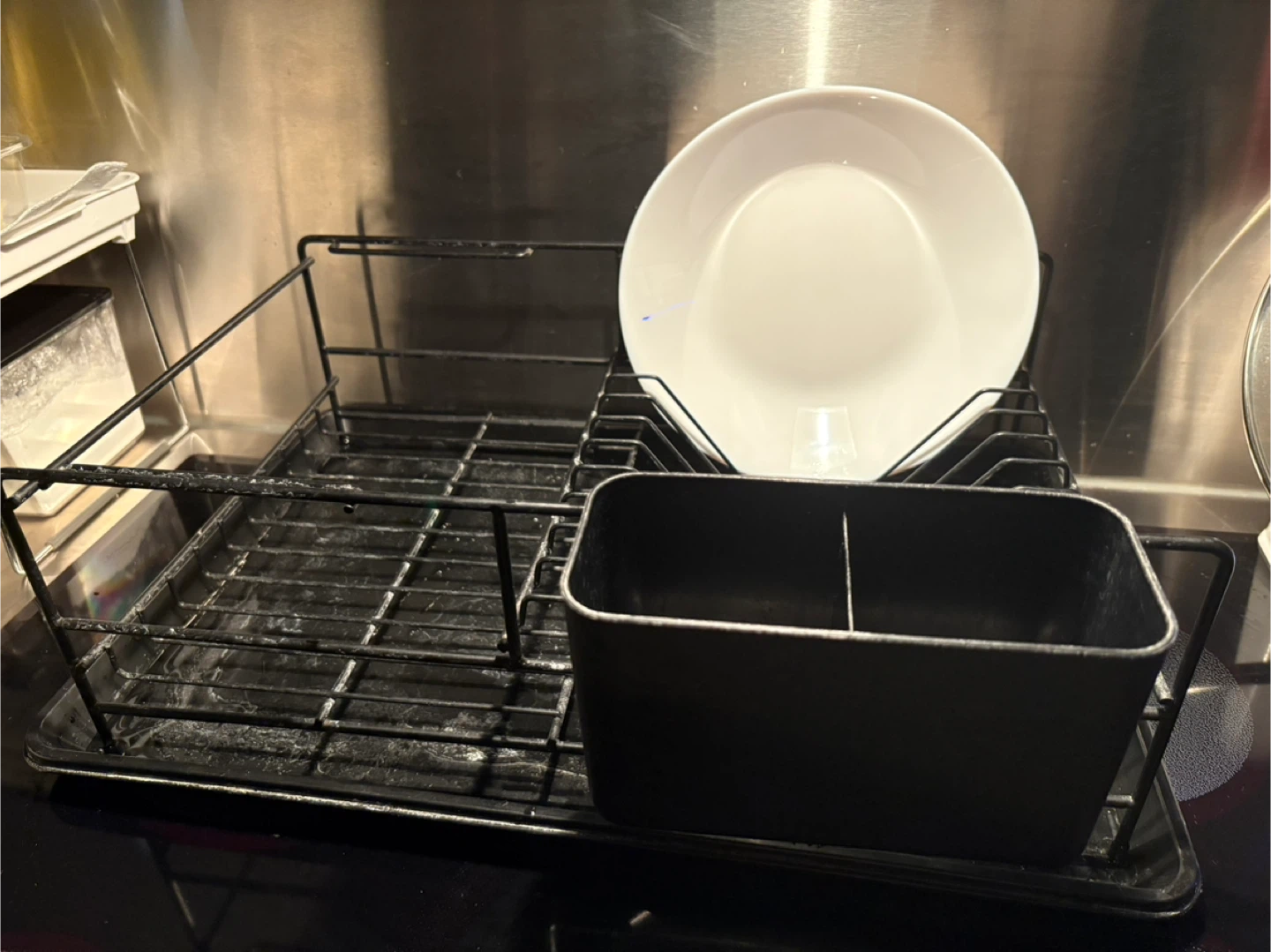 Metal Dish Rack with Utensil Holder