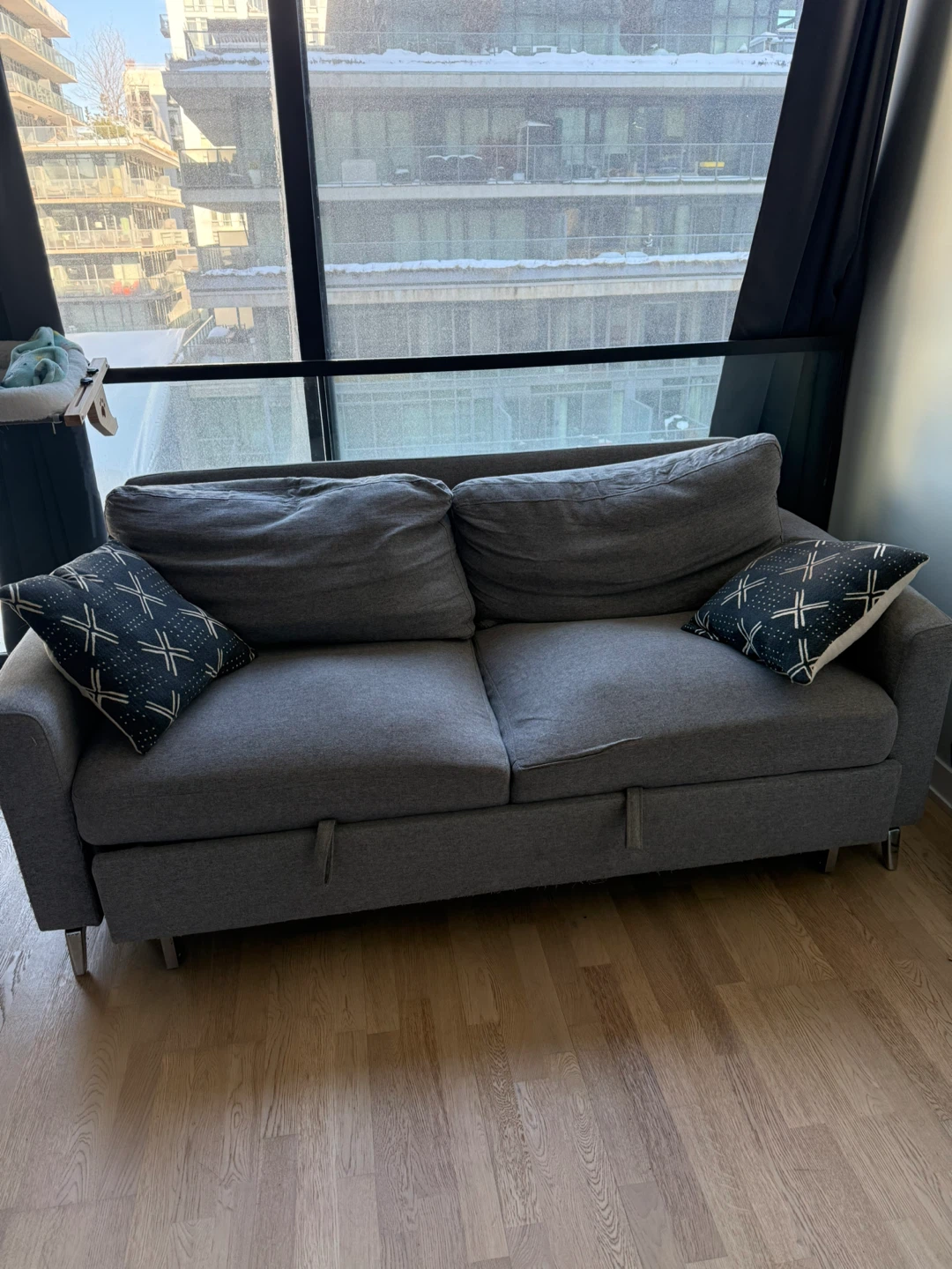 Grey Sofa Bed with Chaise