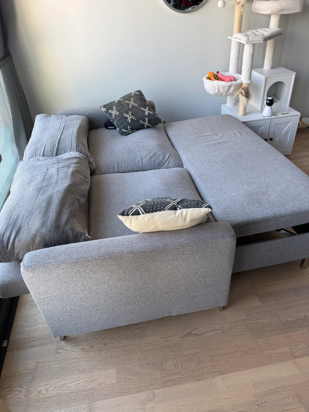 Grey Sofa Bed with Chaise - photo 4