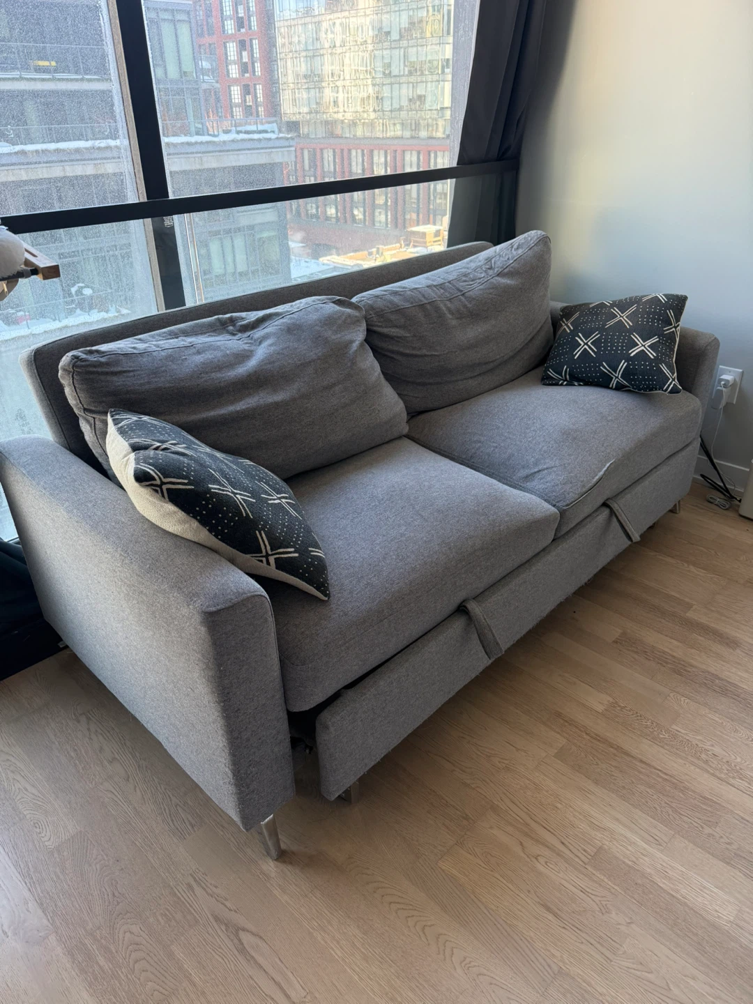 Grey Sofa Bed with Chaise - photo 2