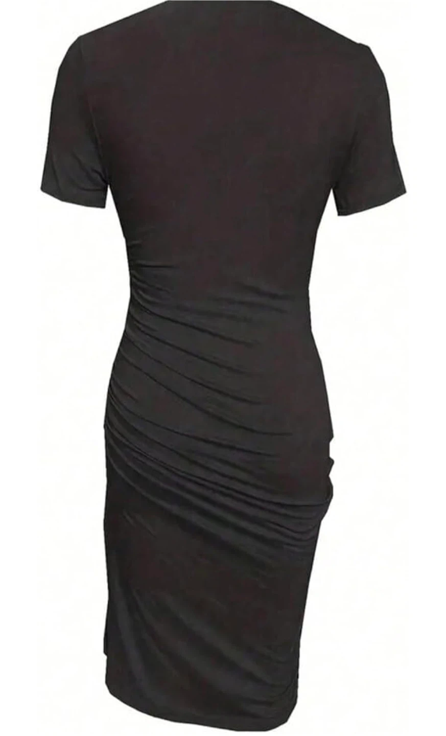 Black distressed slit dress