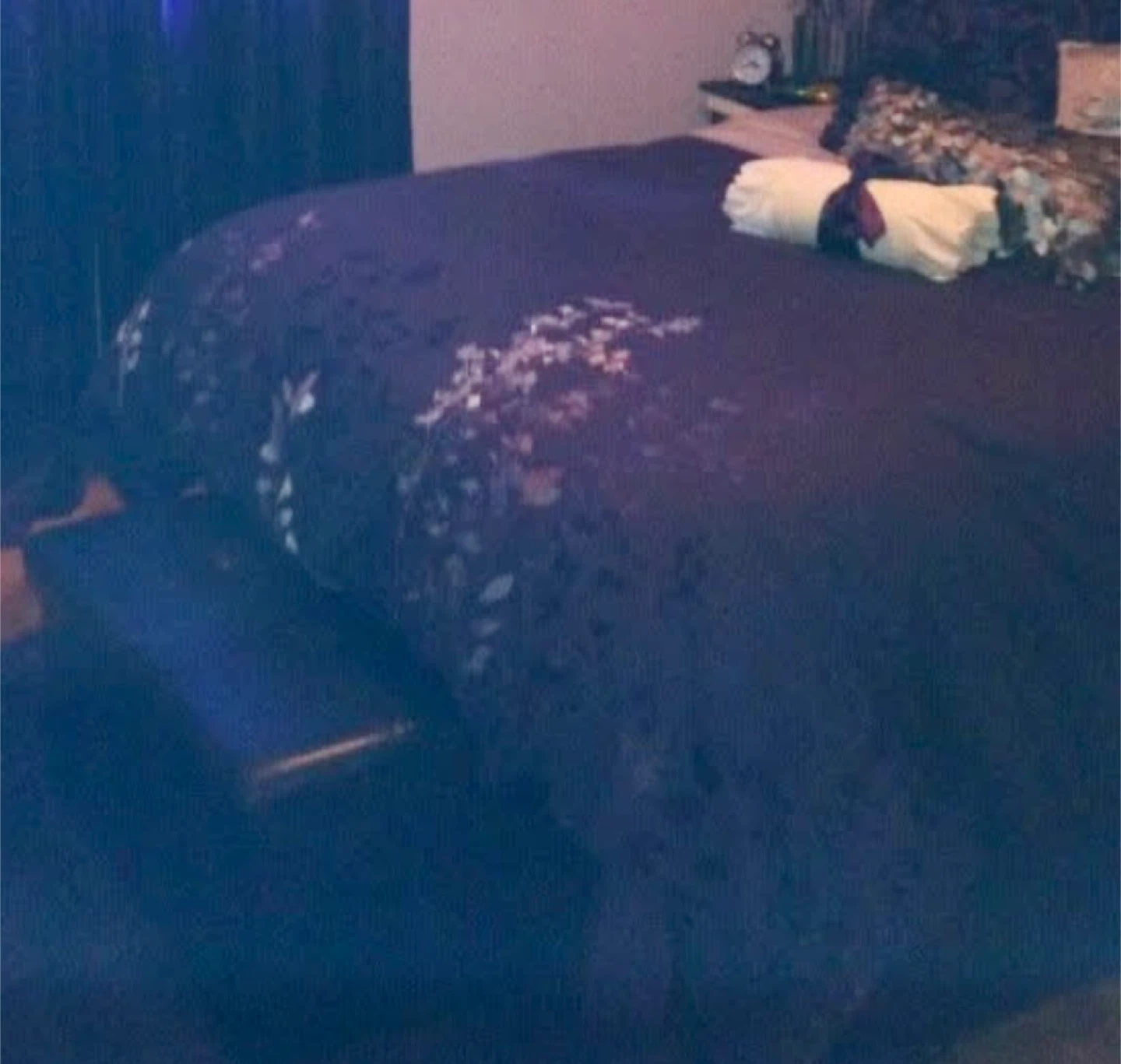 Queen size Purple Duvet Cover Set with Floral Design - photo 2