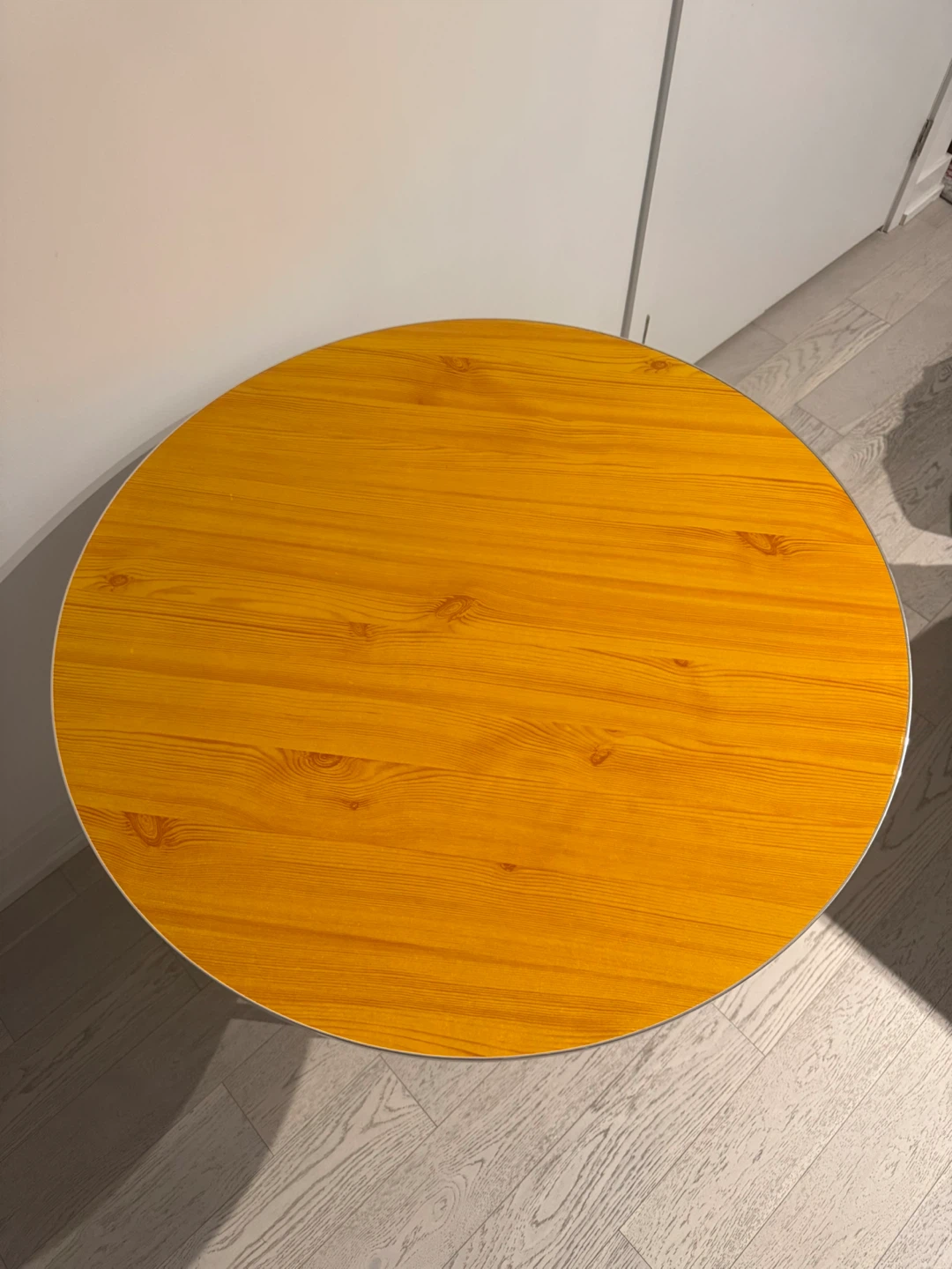 Round Folding Side Table - Orange Wood Finish - photo 2