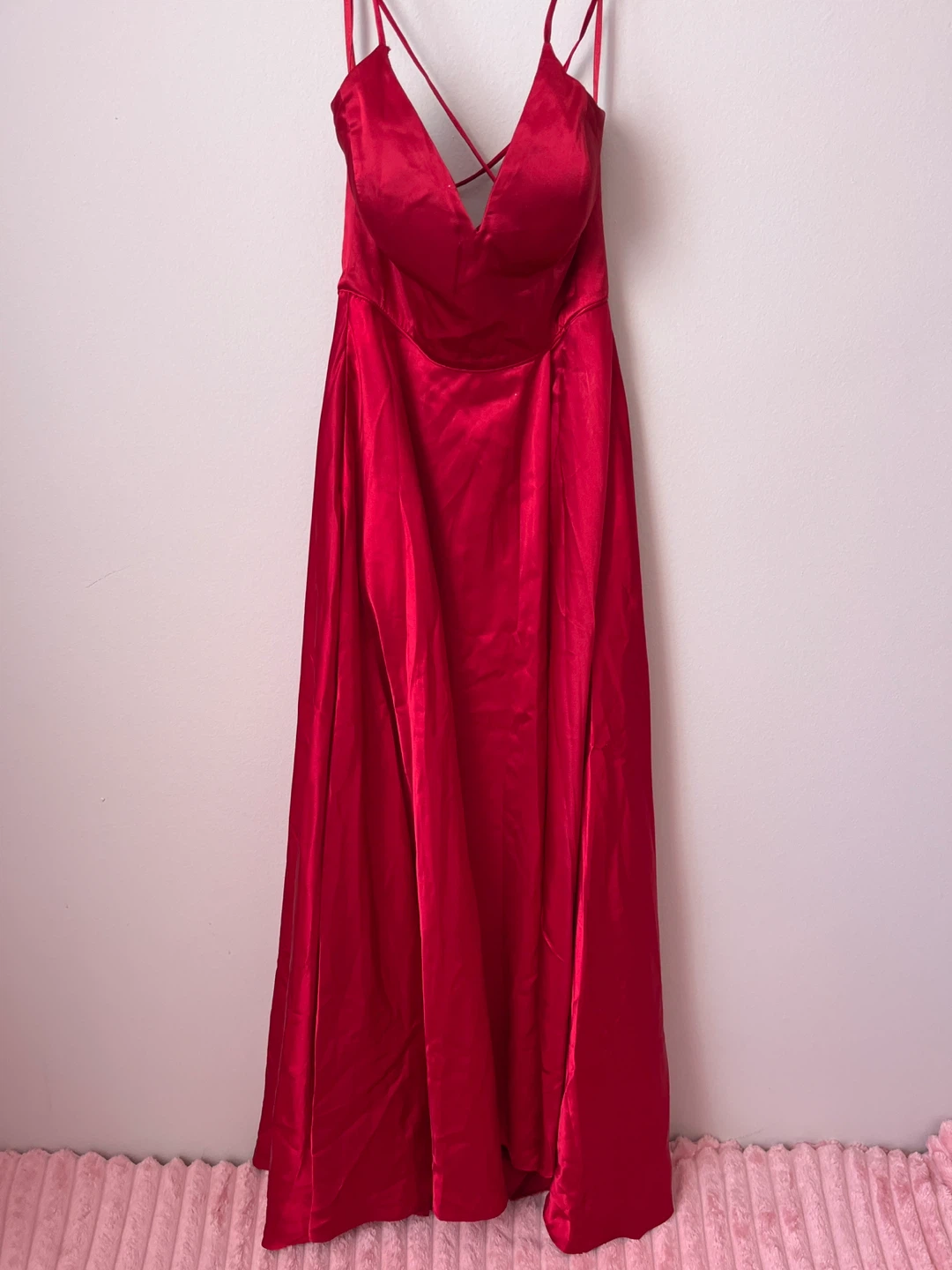 Laura Petites Red Spaghetti Strap Formal Dress Size 6 - photo 2