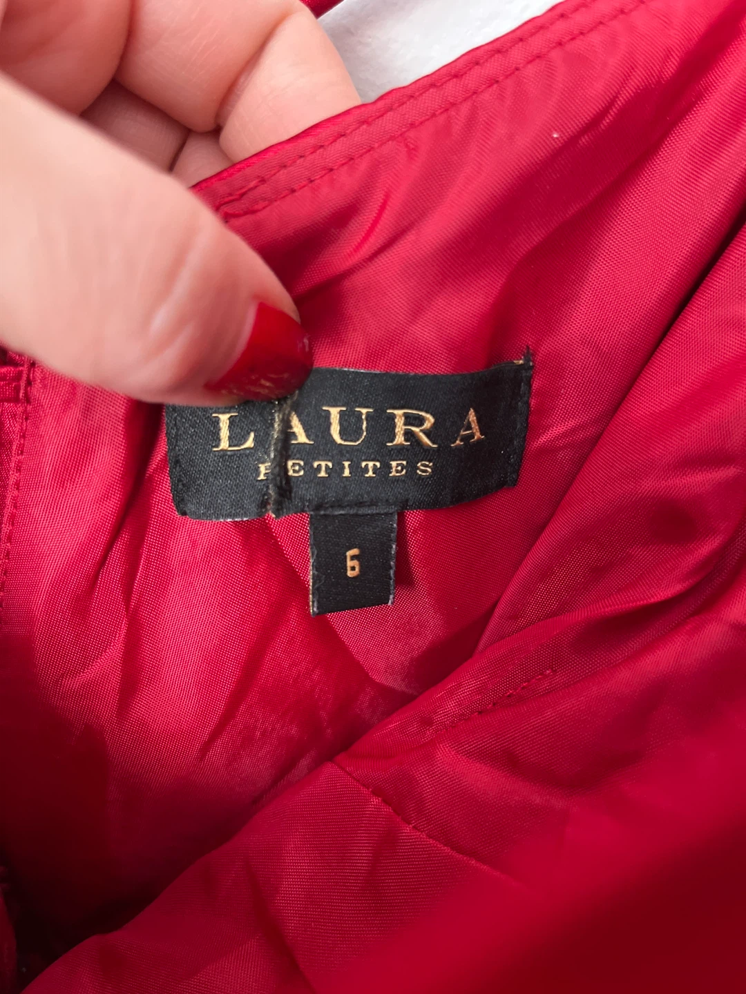 Laura Petites Red Spaghetti Strap Formal Dress Size 6 - photo 3