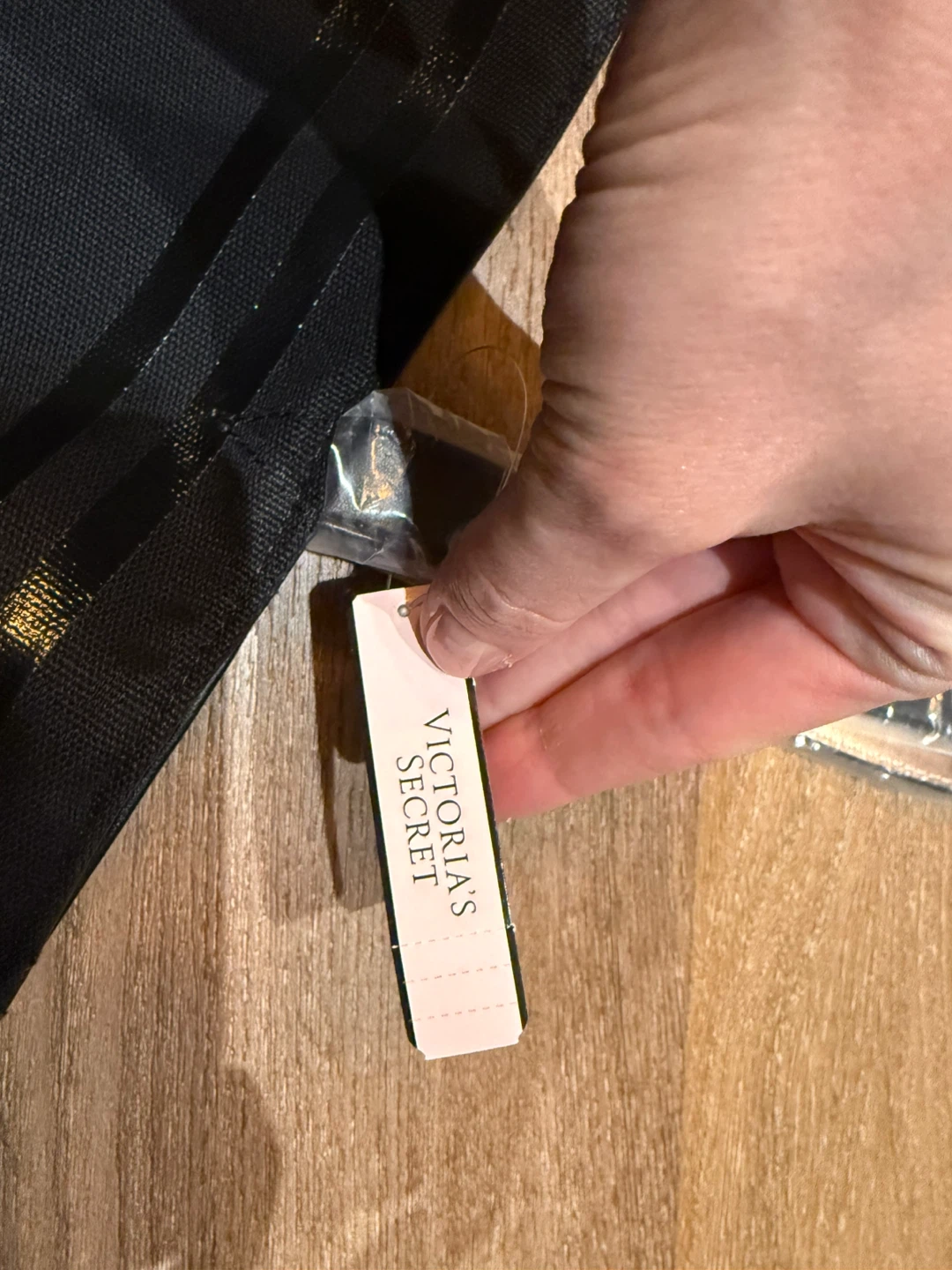 Brand new Victoria's Secret Black Tote Bag with Metallic Stripes - photo 4