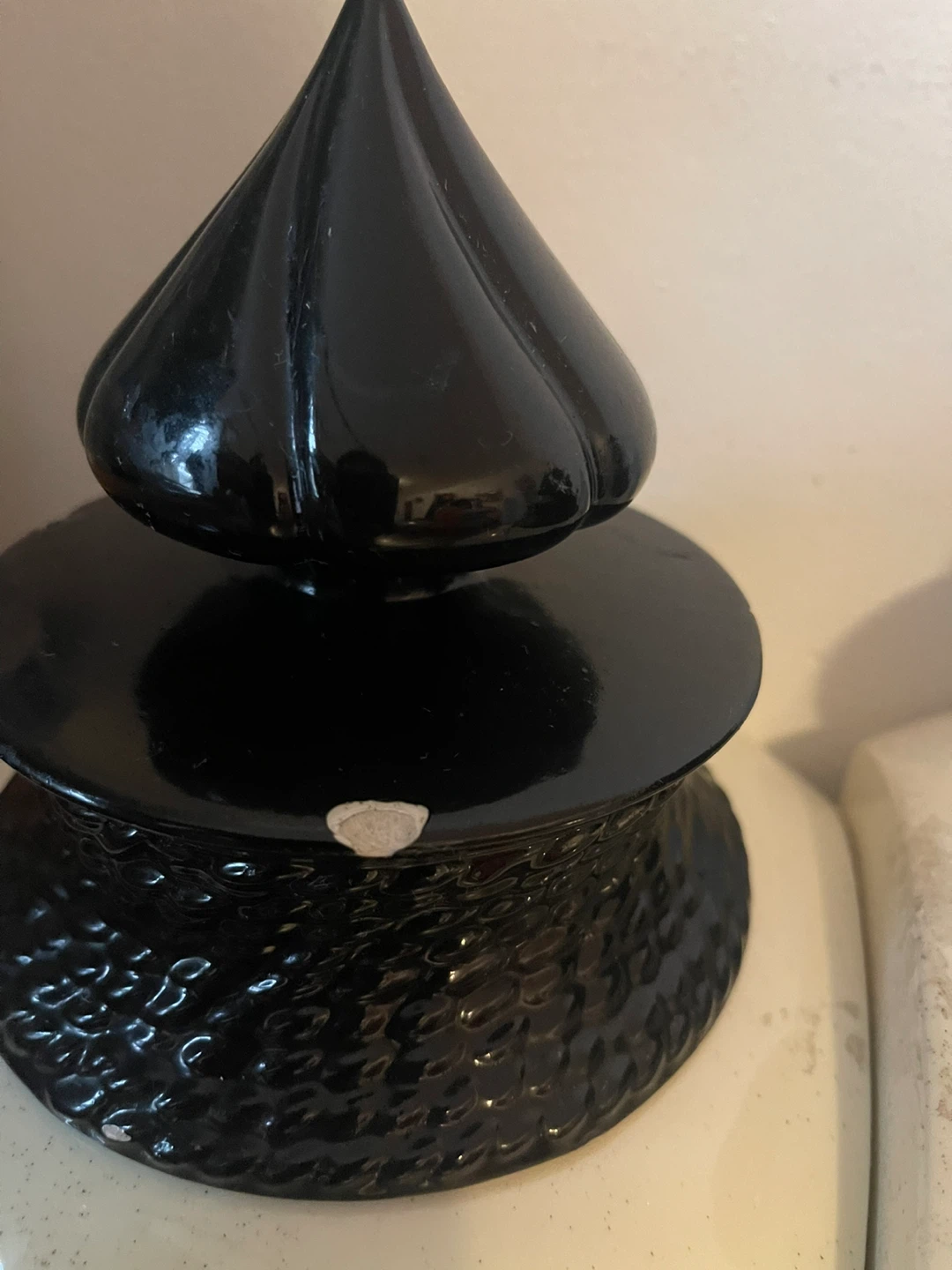 Set of 3 Vintage Kitchen Canisters with Black Lids - photo 3