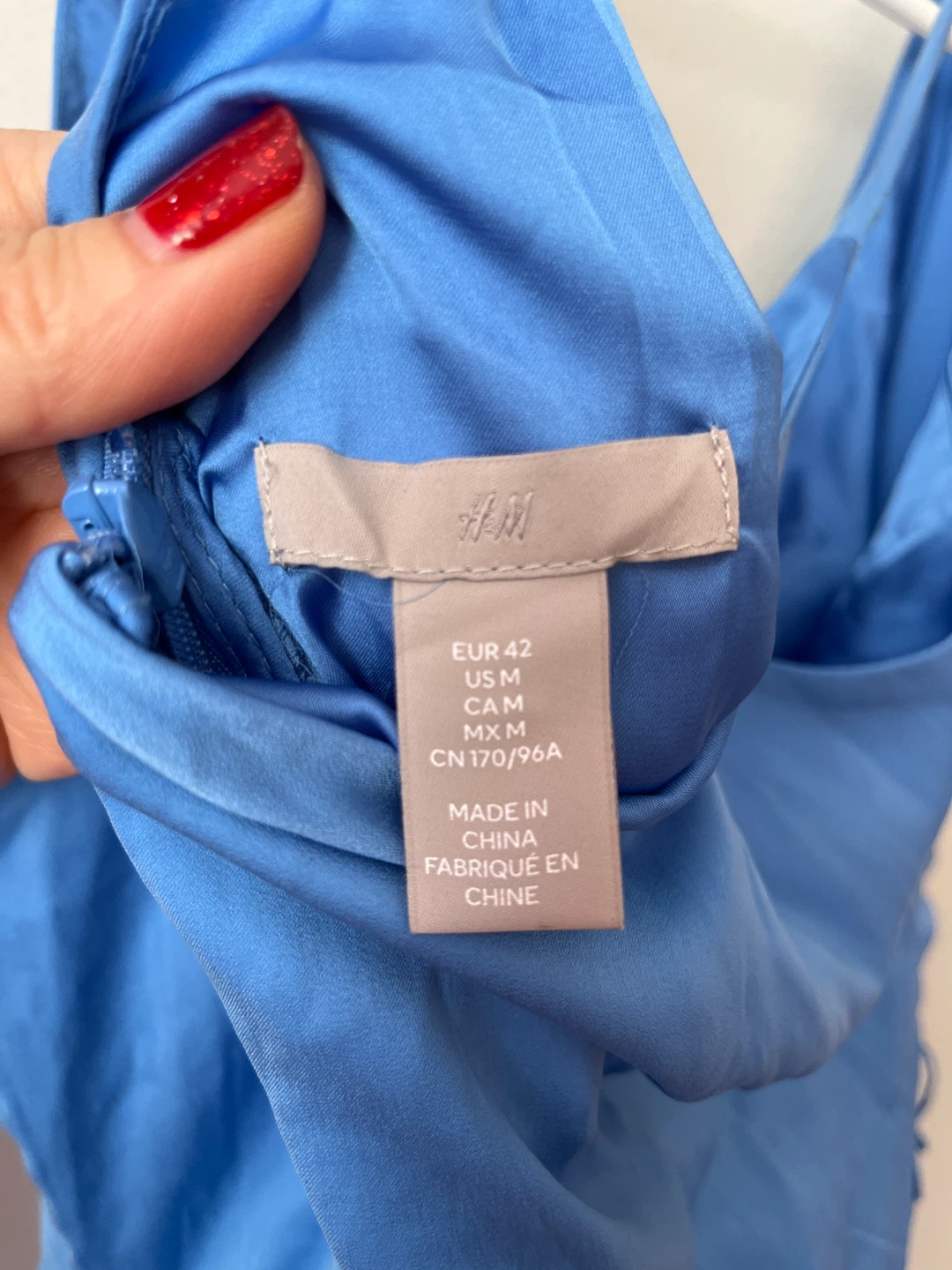 H&M Blue Spaghetti Strap Midi Dress - Size M - photo 3