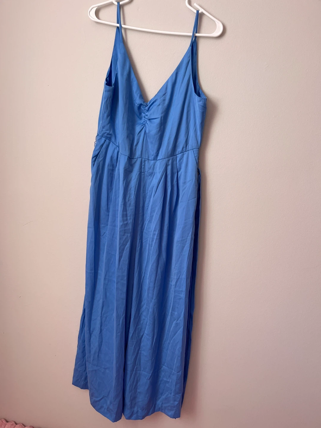 H&M Blue Spaghetti Strap Midi Dress - Size M