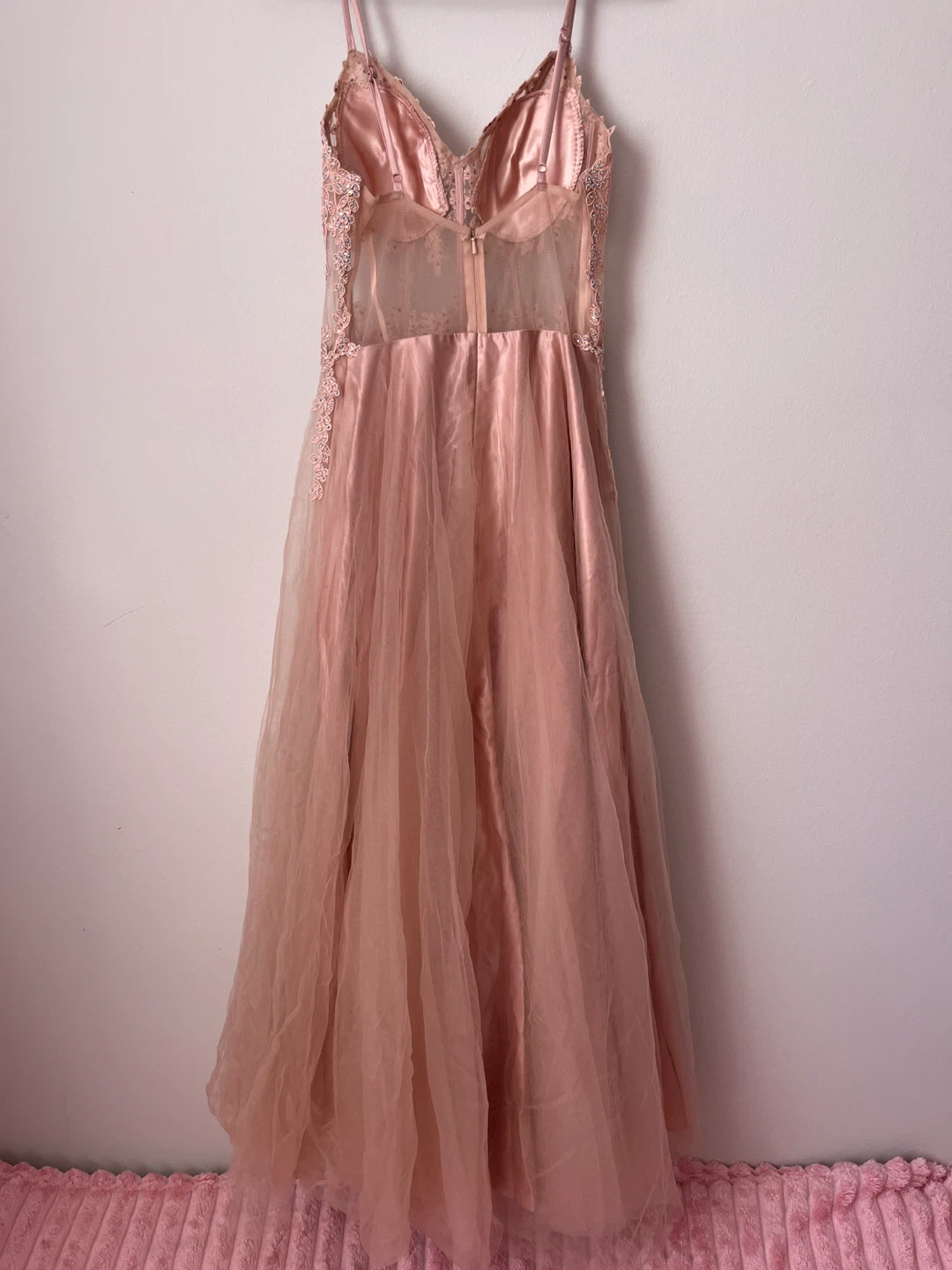 Laura Petites Pink Beaded Tulle Gown - Size 8 - photo 3