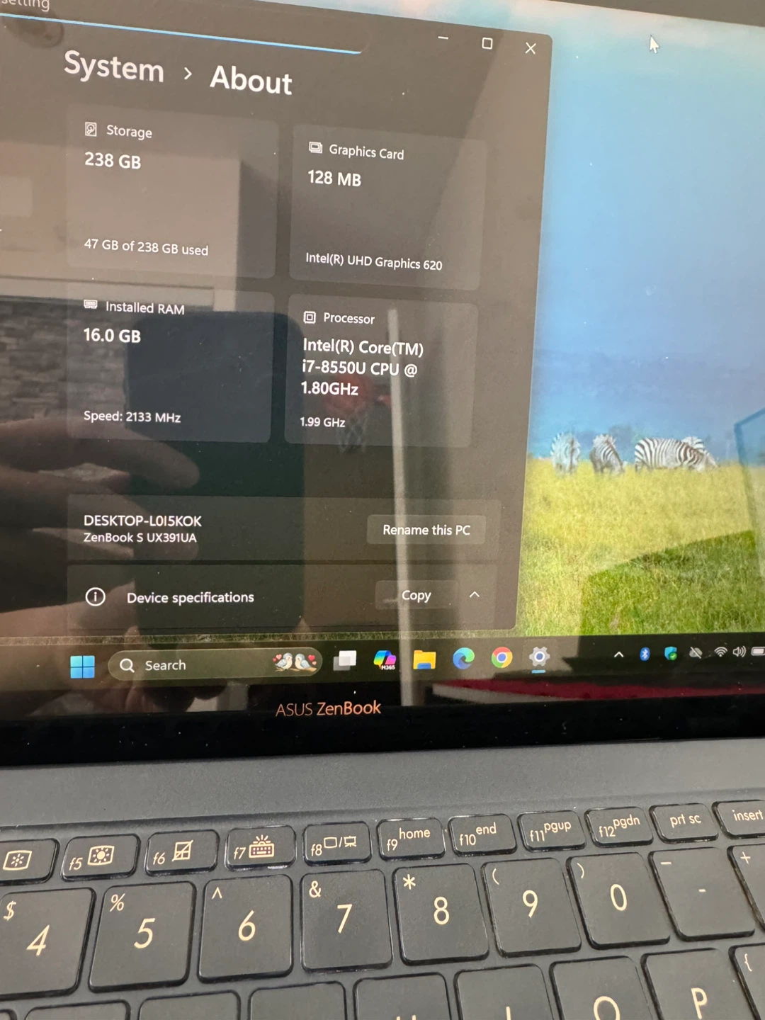 Asus Zenbook S UX391 i7 8565u 16GB RAM 256GB SSD 13.3" Laptop - photo 2
