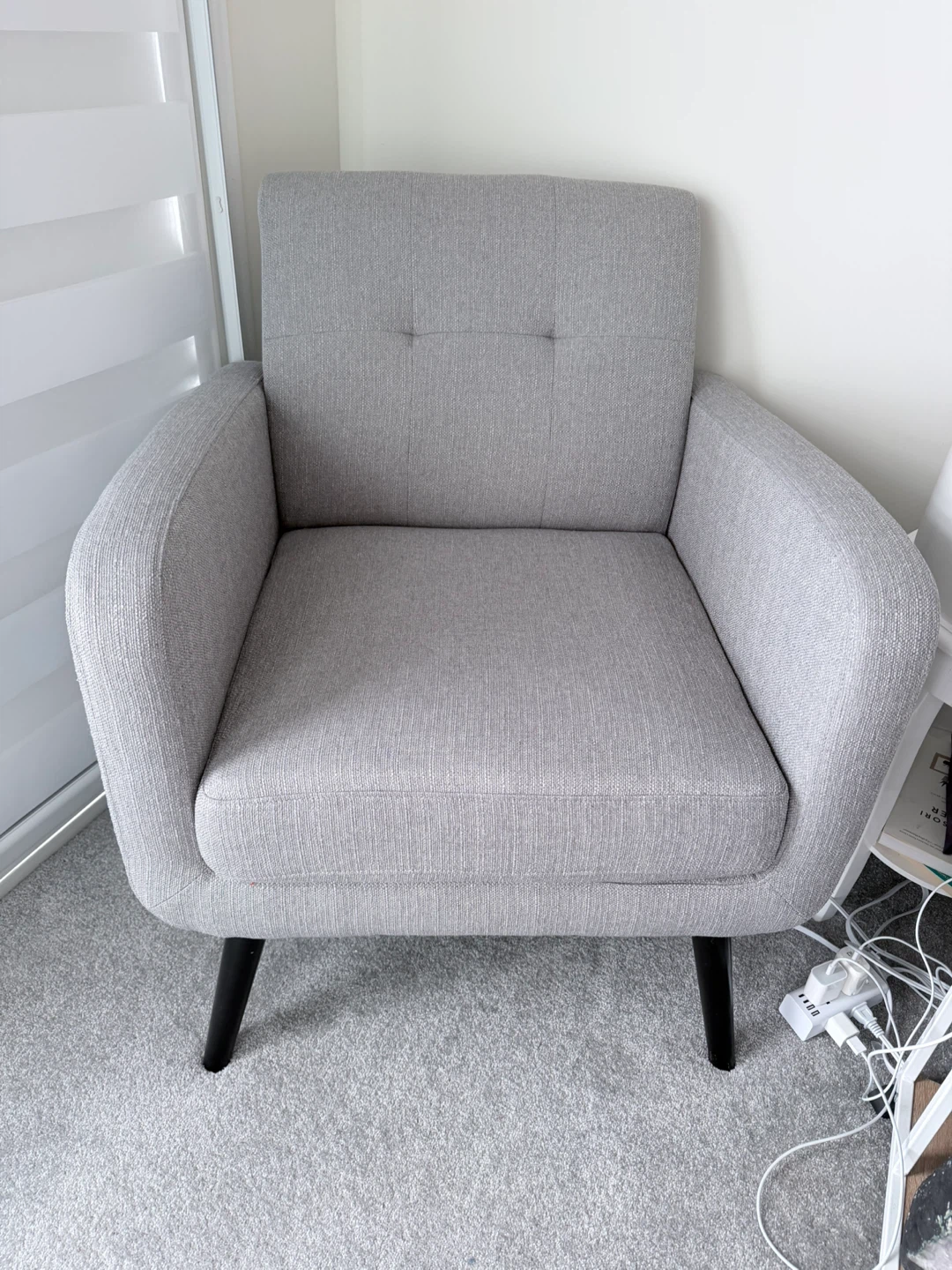 Grey Fabric Accent Chair