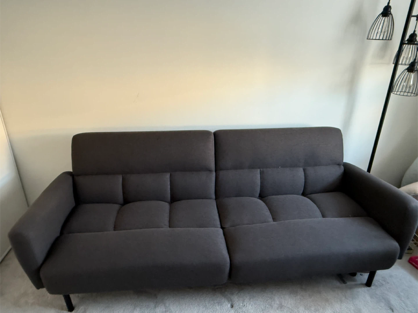 Dark Grey Futon Sofa (Sofa Bed)