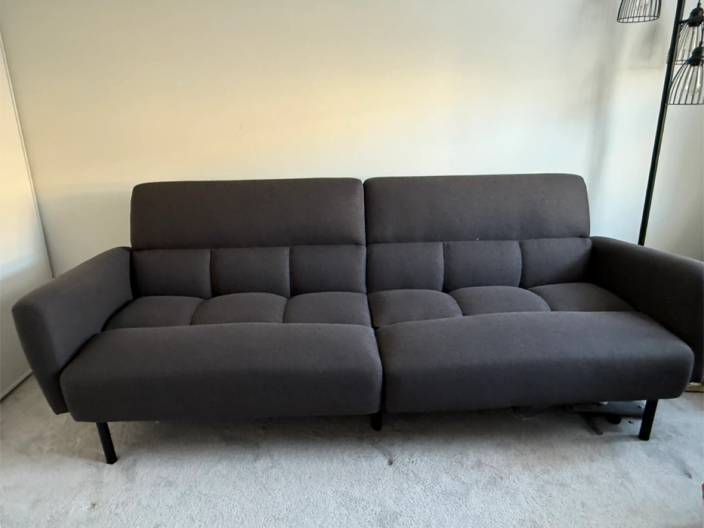 Dark Grey Futon Sofa (Sofa Bed) - photo 2