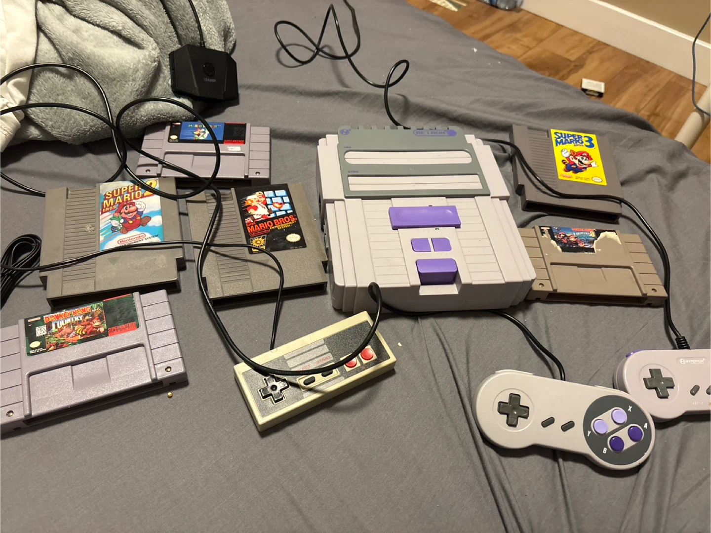 Super Nintendo SNES Console Bundle with Games and Controllers