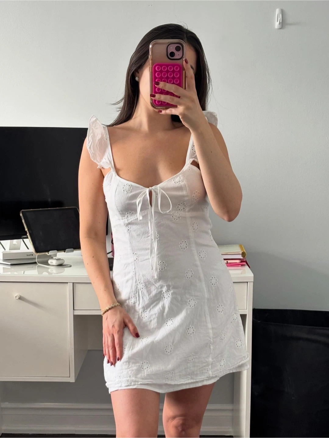 Princess Polly | White eyelet dress - US 4