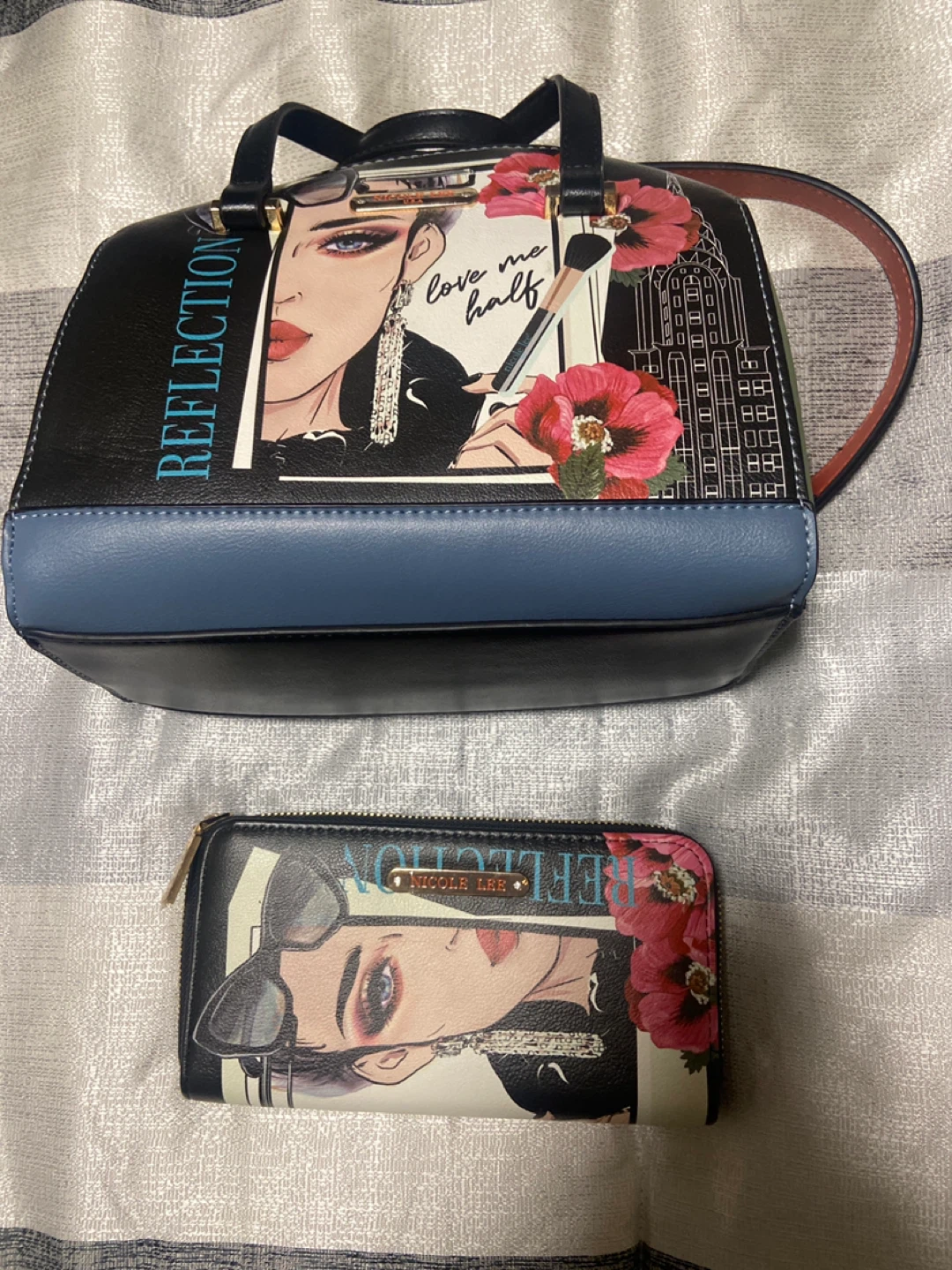 Nicole Lee "Reflection" Satchel Bag and Wallet.     🧡 Set