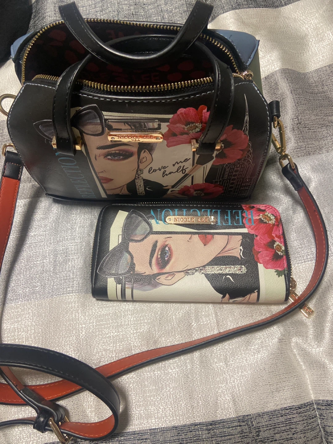 Nicole Lee "Reflection" Satchel Bag and Wallet.     🧡 Set - photo 5