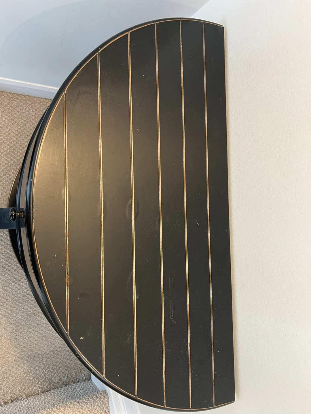 Black Half-Moon Console Table with Drawer - photo 2
