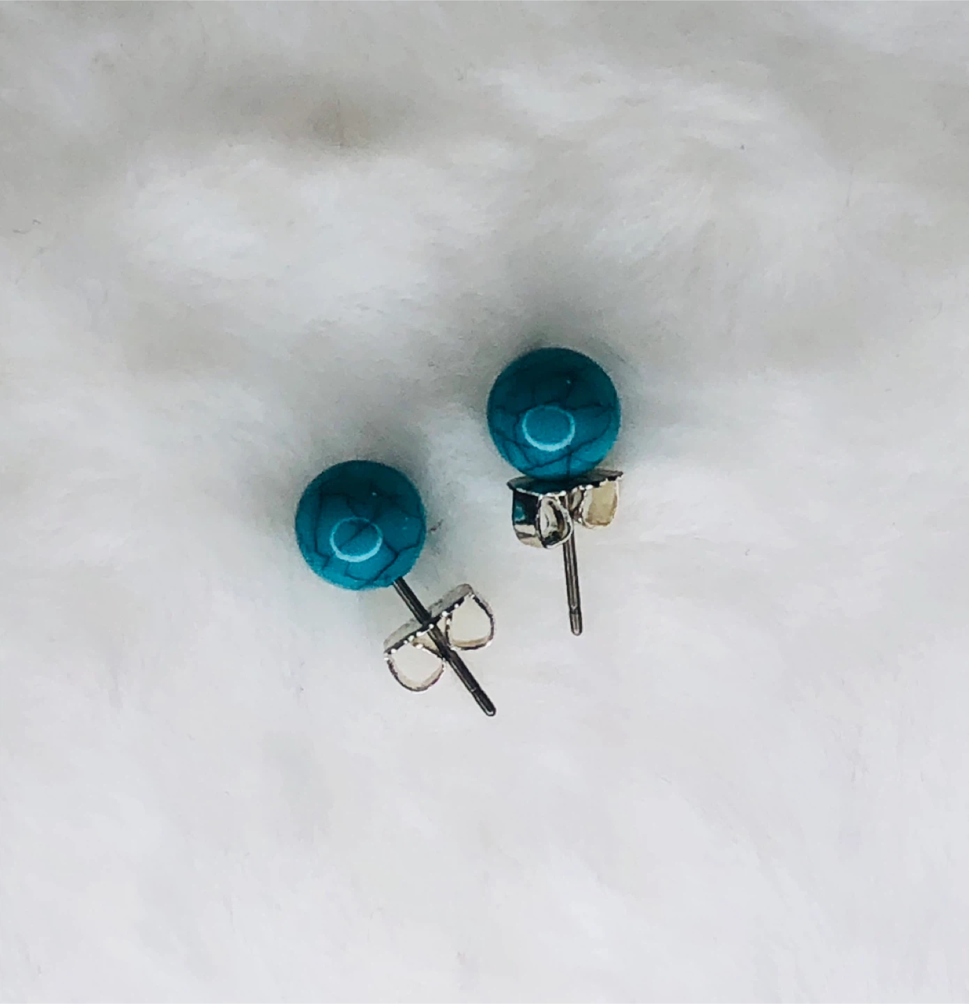 Faux Turquoise Beaded Necklace and Earrings Set - photo 2