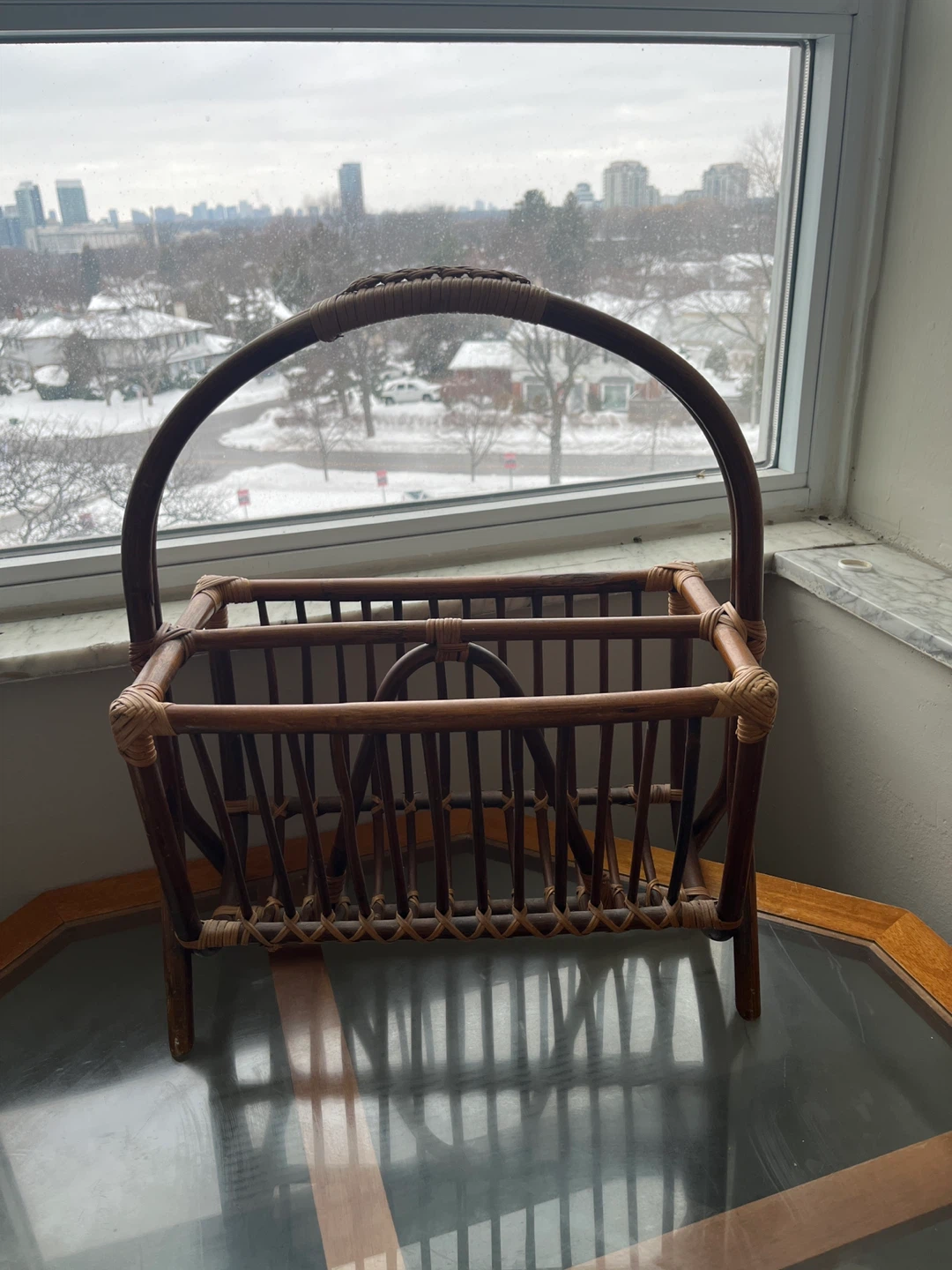 Vintage Wicker Magazine Rack Holder