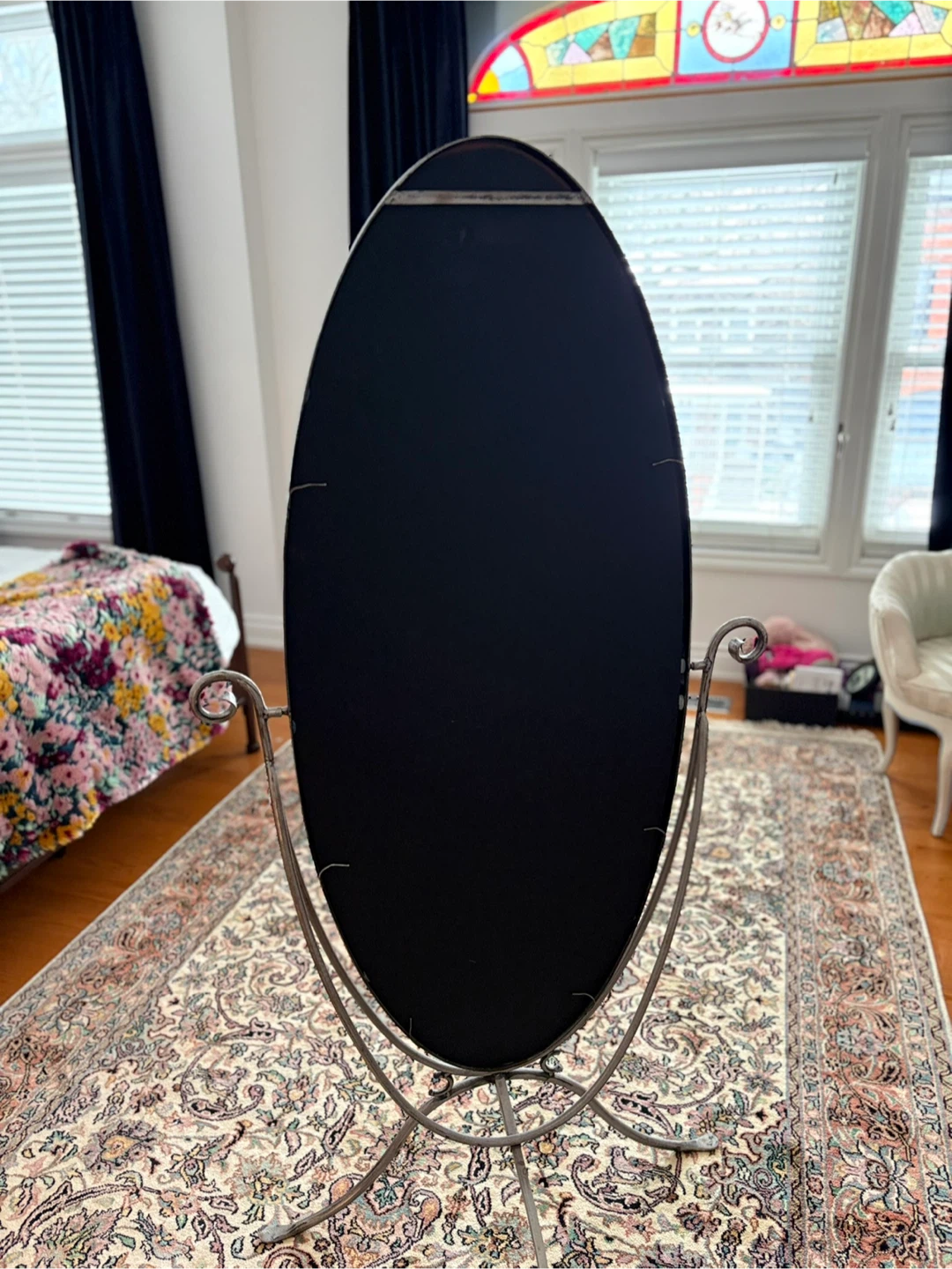 Oval Decorative Standing Floor Mirror - photo 4