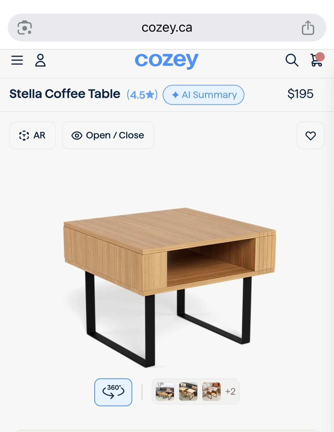 Cozy Stella Coffee Table - Oak Finish - photo 4