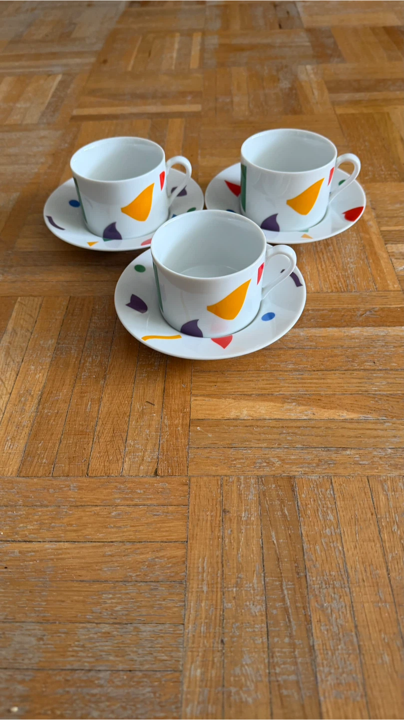 Tuscany Collection 3 Coffee Cups and Saucers
