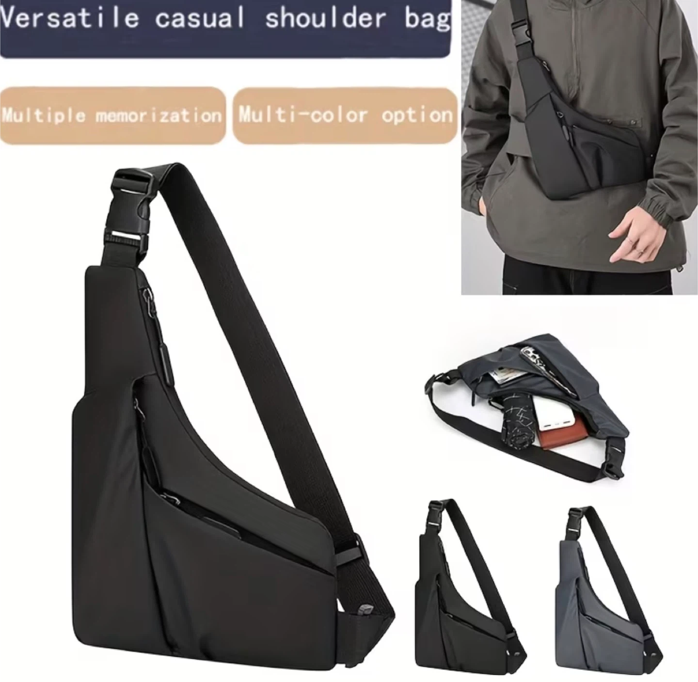 Black Casual Shoulder Bag