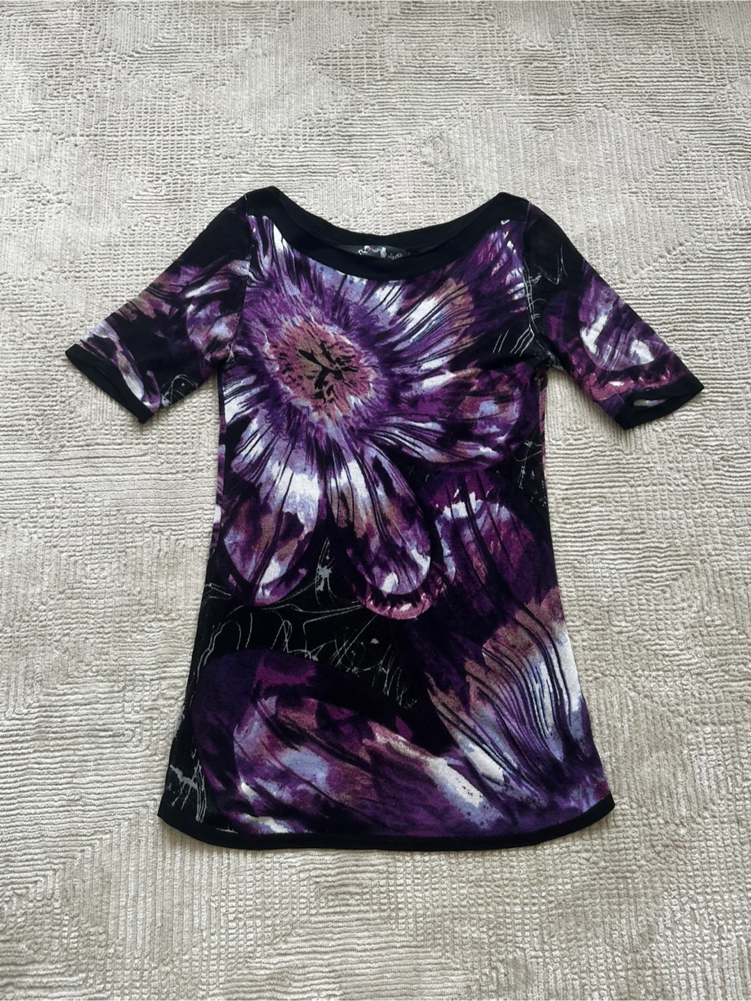 Vintage Desigual Purple Floral Print Top