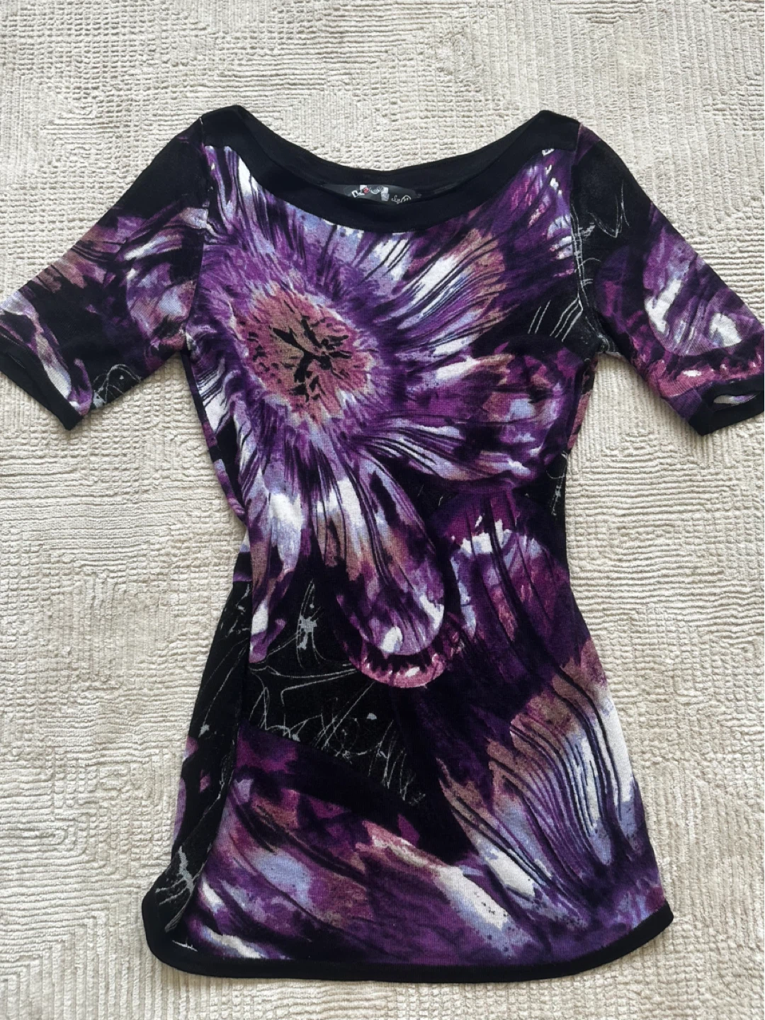 Vintage Desigual Purple Floral Print Top - photo 2