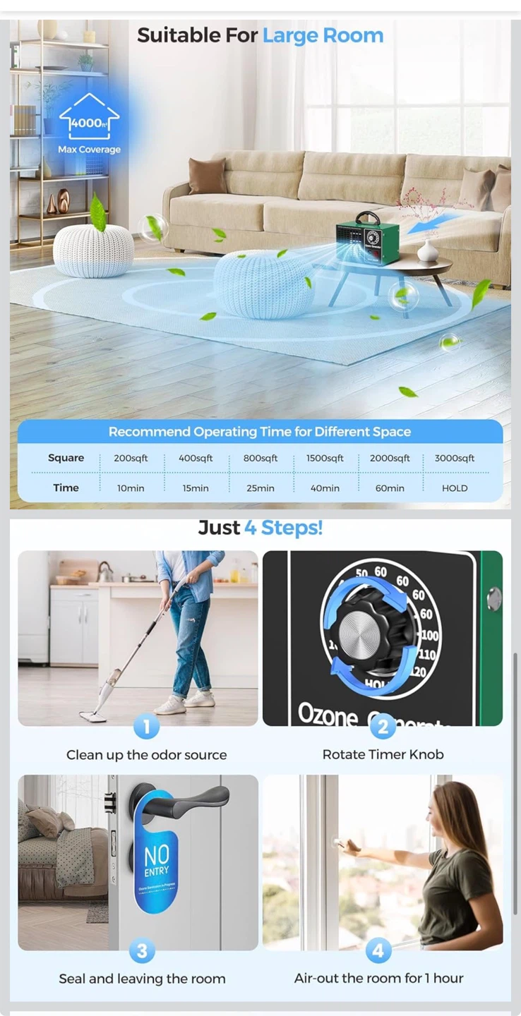 Ozone Generator Air Purifier for Home, Large Room - photo 4