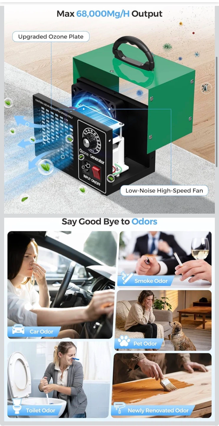 Ozone Generator Air Purifier for Home, Large Room - photo 2