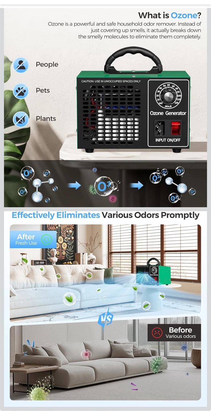 Ozone Generator Air Purifier for Home, Large Room - photo 3
