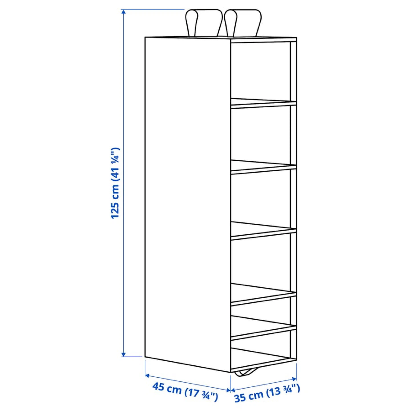 White Hanging Closet Organizer - 6 Shelves - photo 5